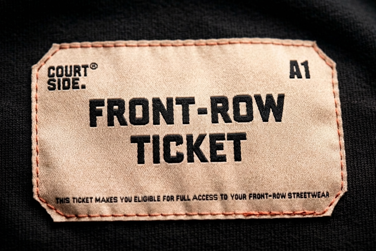 A1 Signature Black — Front-Row Ticket label